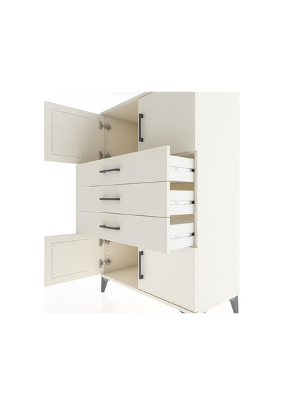 Hyperion Dolap Tek Raflı 3 Çekmeceli 4 Kapaklı 88x44x134 Aytaşı-aytaşı Aytası