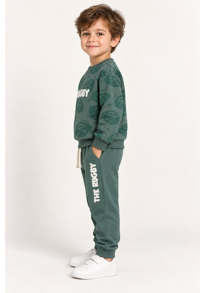 Ahengim Erkek Çocuk Rugby Topu Baskılı Pamuklu Sweatshirt Ve Pantolon Eşofman Takımı Ak119 Koyu Yeşil Ahengim Erkek Çocuk Rugby Topu Baskılı Pamuklu Sweatshirt Ve Pantolon Eşofman Takımı Ak119 Koyu Yeşil