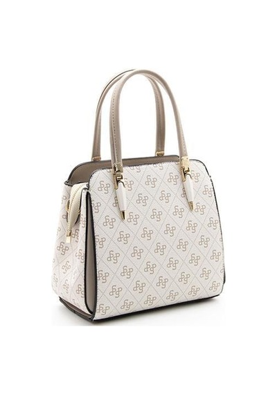 Silver Polo Sp1136 Kadın El Çantası Monogram Bej-kum