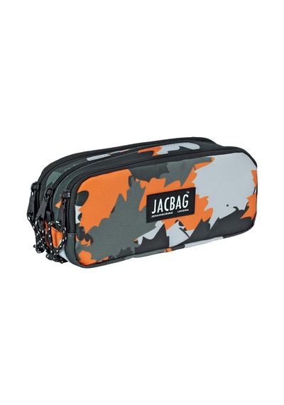 Jacbag Trıple Pouch-üç Bölmeli Kalem Kutusu Triple Pouch-turuncu Camoflora renkli
