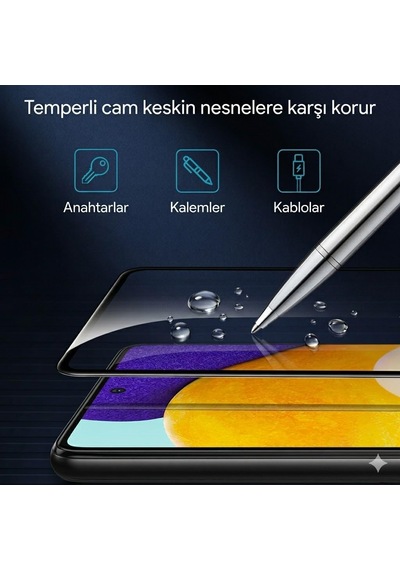 Samsung Galaxy Uyumlu A37 5d Glass Temperli Cam Ekran Koruyucu Siyah