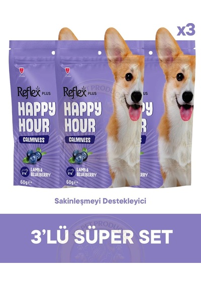 Reflex Happy Hour Calmness Sakinleşmeyi Köpek Ödül Maması 3lü Fırsat 3x60gr
