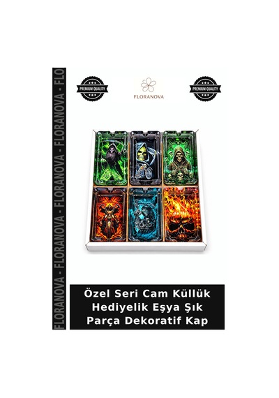 Özel Seri Cam Küllük Hediyelik Eşya Şık Parça Dekoratif Kap