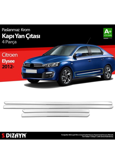 Citroen Elysee Krom Kapı Yan Çıtası 4 Prç 2012 Üzeri