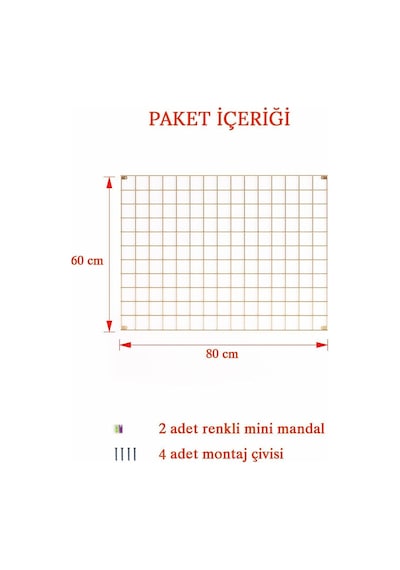 60x80 Fotoğraf Askısı Tel Pano Gold 2 Adet Mini Mandal 4 Adet Montaj Çivisi Hediyemizdir.