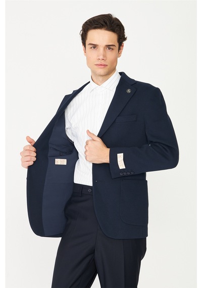 Lacivert Klasik Kesim Blazer Ceket Laci