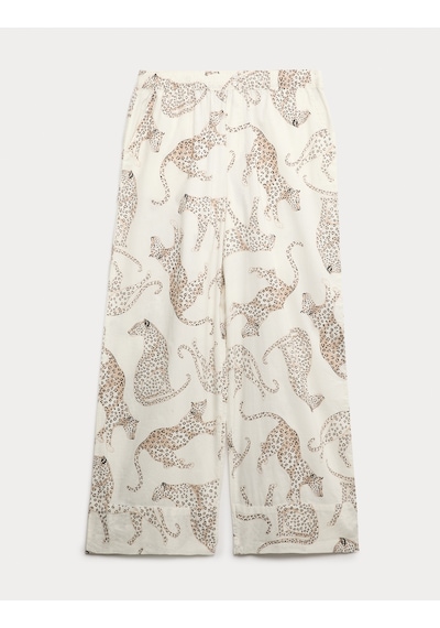 Marks & Spencer Pure Cotton Hayvan Desenli Pijama Altı T37001788P Krem