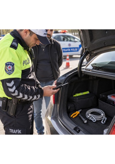 4 Parça Araç Trafik Seti, Oto Acil Durum, Yol Yardım Seti, 3,5 Metre Çelik Çekme Halatı, 180 Mm Kombine Pense, El Feneri, Çift Uçlu Yıldız Ve Düz Tornavida, Bagaj Ekipman Kiti