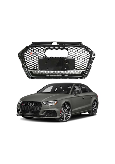 Audi A3 Ön Panjur Izgara Rs3 Model Siyah 2016-2021 Arası