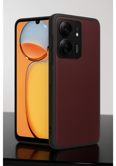 Xiaomi Redmi 13c Uyumlu Kılıf Aras Deri Kapak - Bordo