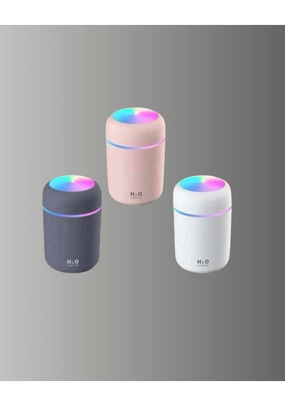 Abs Gövdeli 300ml Usb Nemlendirici - Beyaz, Gri, Pembe Renk