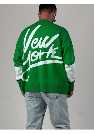 Cocopelli Oversize Yeşil New York Erkek Triko Sweat Coc1044 Yeşil