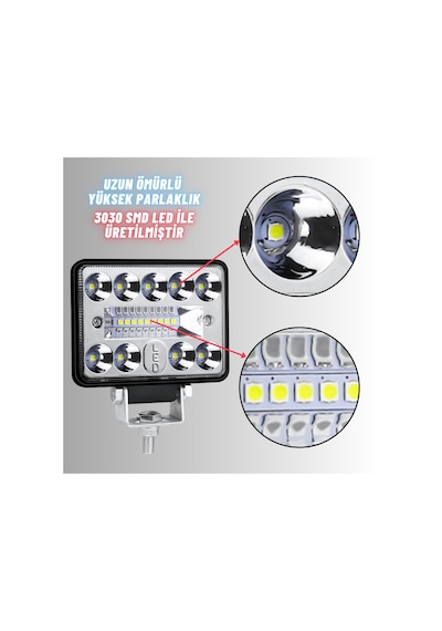 Off Road 3 İnç Led Çalışma Lambası 12-24v Traktör Tır Kamyon Atv Yüksek Performanslı Sis Farı Metal Kasa