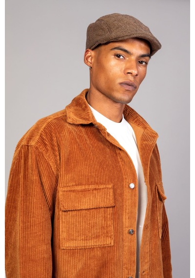 Little Cup Jeans Co Erkek Camel Gömlek Model Oversize Pamuklu Kadife Ceket
