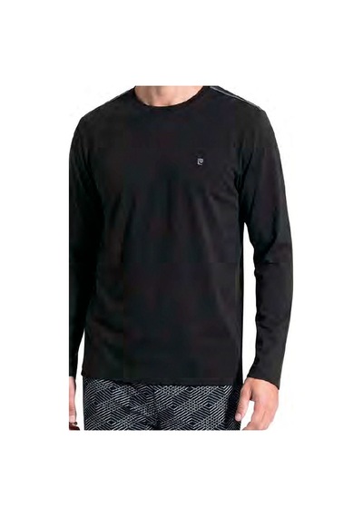 Pierre Cardin 6149 Erkek Uzun Kollu Bisiklet Yaka Pijama Takımı -siyah