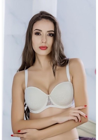 Moonlight 2133 Ekru Soft Cup Dantelli Balenli Straplez Toparlayıcı Sütyen 001