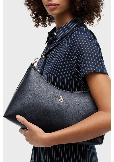 Tommy Hilfiger Logolu Omuz Askılı Çanta Kadın Çanta Aw0aw18720 Bds Siyah