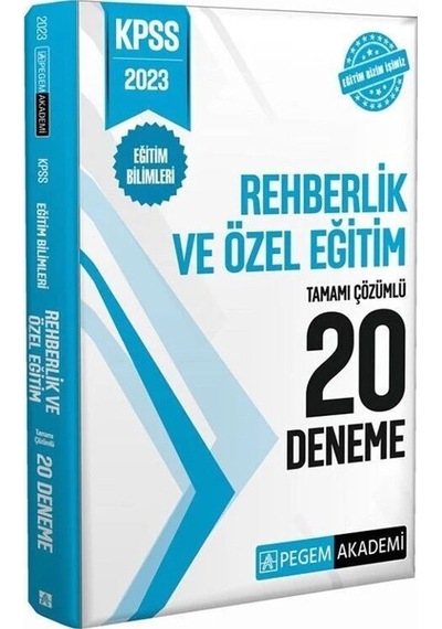 2023 KPSS Eğitim Bilimleri Rehberlik ve Özel Eğitim 20 Deneme- Pegem Akademi Yayıncılık