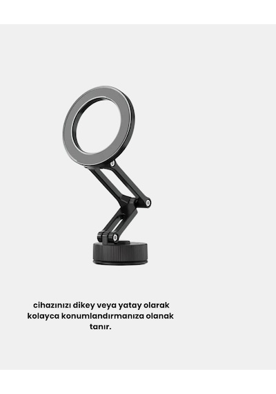Mey İthalat Manyetik Katlanabilir Araç Telefon Tutucu Magsafe Uyumlu, 360 Ayarlanabilir, Güçlü Mıknatıs