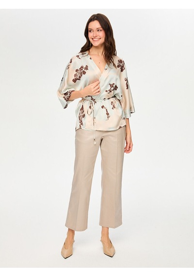 Faik Sönmez Çiçek Desen Viskon Kimono S26kmn004 Us26kmn00472 Taş