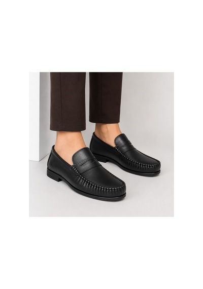 Yalçın Erkek Taba Loafer Ayakkabı Bağcıksız Tokalı Dikişli Klasik Mokasen Günlük Ayakkabı Siyah - 909275273 Siyah