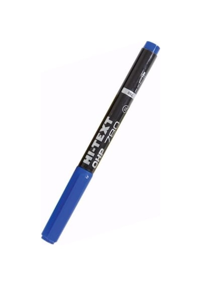 Hi-Text 12 Adet  Ohp   Asetat Kalemi Mavi 780-SM  S  İnce Uçlu Permanent Mavi