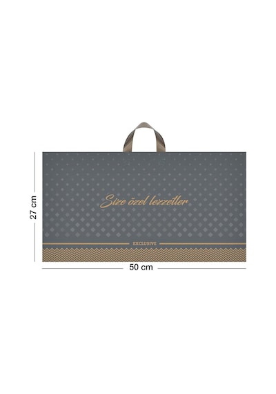Tatlı ve Pasta Poşeti Kulplu 50X27 Cm 50 Adet