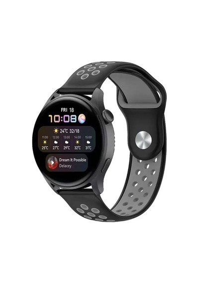 Newface Watch 20mm Spor Delikli Kordon - Siyah-gri Diğer