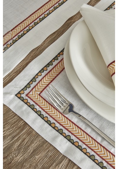Karaca Home X Arslantepe Ekru Nakışlı Runner Set 200.20.01.0016