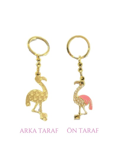 Pembeli Taşlı Flamingo Anahtarlık Hediyelik Anahtarlıkı Çanta Aksesuarı Allı Turna Anahtarlık