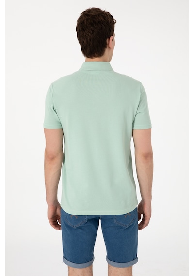 U.S. Polo Assn. Erkek Regular Fit Polo Yaka Su Yeşili Basic Tişört 50306007-VR048