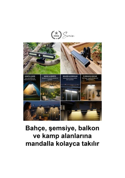 Solarlamba 2'li Mandallı 36 Led Güneş Enerjili Hareket Sensörlü Bahçe Aydınlatma 3 Modlu Kablosuz D Çok Renkli
