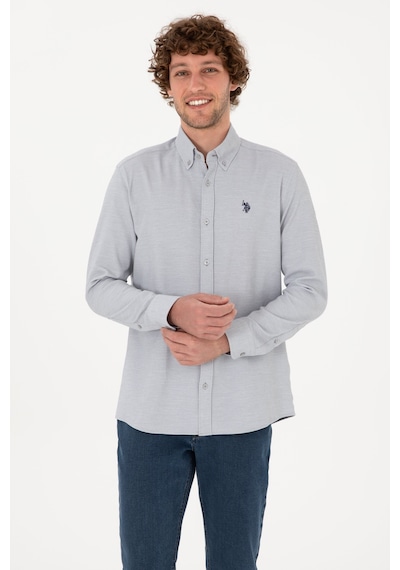 U.s. Polo Assn. Erkek Gri Gömlek Desenli 50316639-vr024 Gri