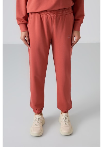 Tommy Life Tarçın Basic Pamuklu O Yaka Oversize Lastik Paça Kadın Eşofman Takım - 95287 Tarçın