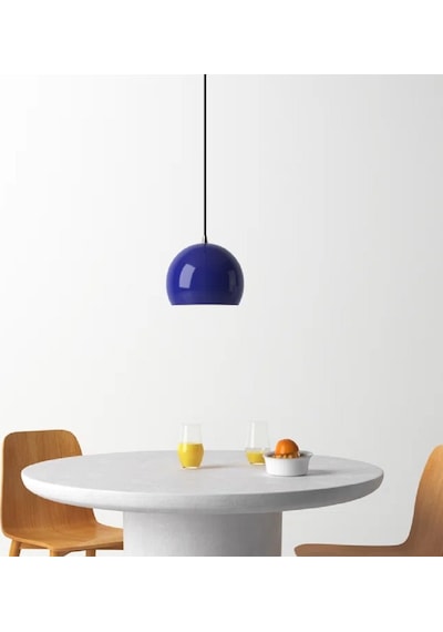 Riolight Modern Koyu Mavi Cafeler,oda,mutfak,yatak Başı İçin 1xe27 Tekli Metal Sarkıt Avize Çap:20cm Koyu Mavi