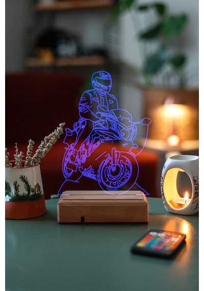 Motor Sevenlere 16 Renk Kumandalı 3d Gece Lambası