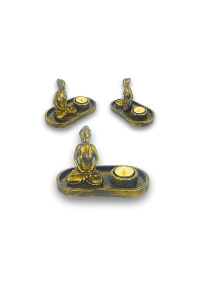 Yogacı Kız Çubuk Tütsülük Ve Tealight Altın