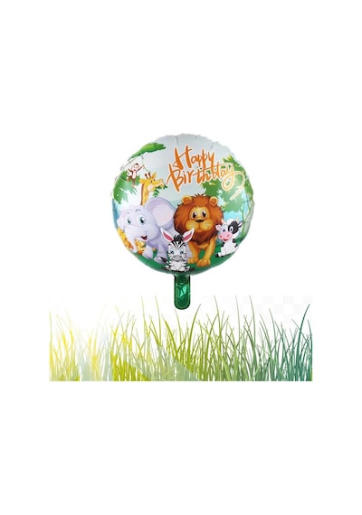 Safari Yuvarlak Happy Birthday Folyo Balon 45 Cm 18 İnç