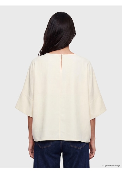 Lcw Vision Sarı Bisiklet Yaka Oversize Bluz