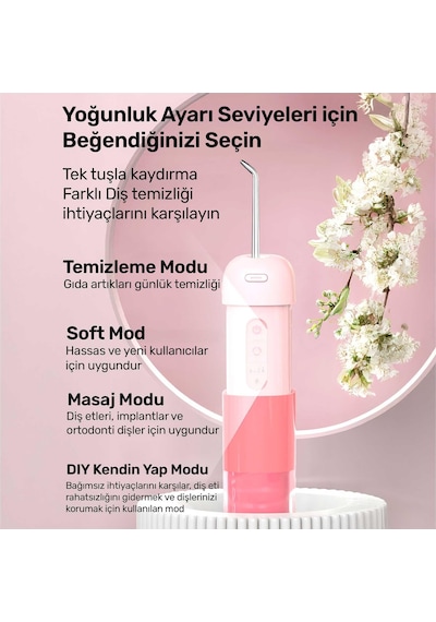 Npo Nicefeel Fc5170 Mini Taşınabilir,şarjlı, Diş Teli/protez Bakım Ve Profesyonel Ağız Duşu-pembe