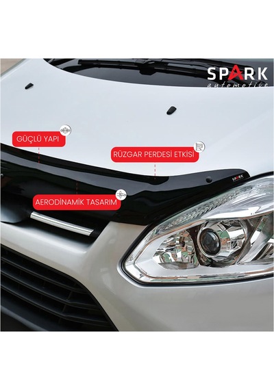 Ford Custom 2012-2017 Yıl Aralığı Uyumlu Kaput Rüzgarlığı 3mm Siyah