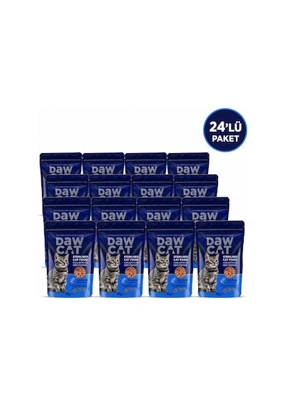 Daw Cat Somonlu Kısırlaştırılmış Kedi Yaş Maması 85 G 24 Adet Jöle İçerisinde Tam Ve Dengeli Besleyici Mama