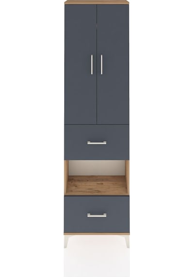Arges Dolap 3 Raflı 2 Çekmeceli Tek Askılı 60x30x221 Çam-antr... Çam