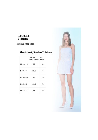Sagaza Studio Ss6022 Kalın Lastikli Mini Etek Bebe Mavisi