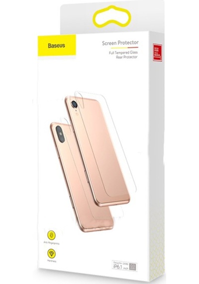 Baseus Apple Uyumlu   iPhone Xr 6.1 0.3Mm Arka Full Kırılmaz Cam Ekran Koruyucu Şeffaf (477154622)