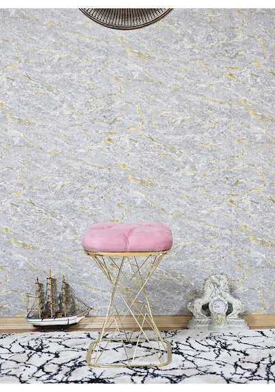Zafir Kare Gold Kaplama Pembe Puf Oturak - Bench - Ayak Ucu Oturak - Tabure - Makyaj Oturak Pembe
