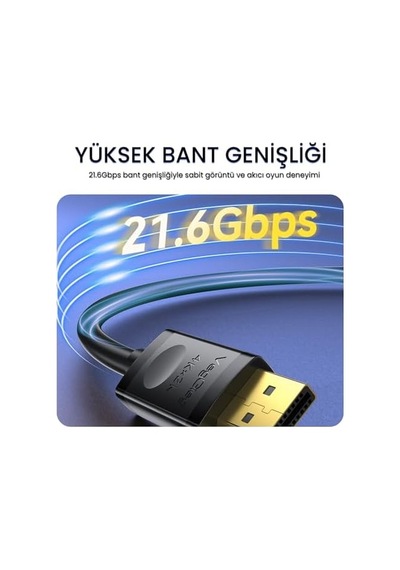 4k/60hz 2k/165hz Displayport V1.2 Kablo 3 Metre