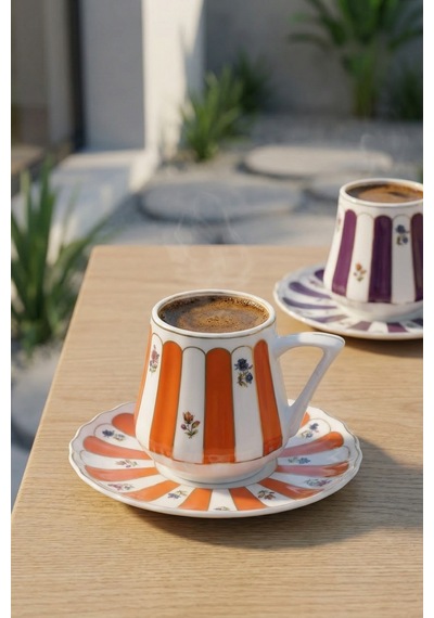 Anita 6 Kişilik Porselen Kahve Fincan Takımı - 90 Ml Renkli
