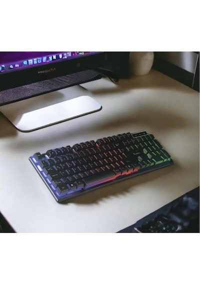 Rutter GK100 RGB LEDIşıklı Kablolu Oyuncu Q Klavye