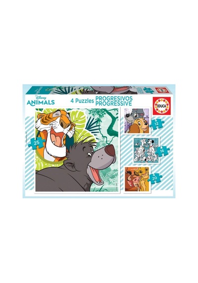 Educa Disney Animals 12+16+20+25 Parça Yapboz Seti
